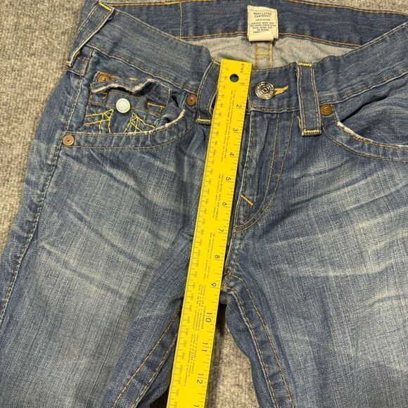 True Religion Jeans Womens 29 Straight Thick Stitch Flap Denim Medium Wash 29x28 - Picture 6 of 11